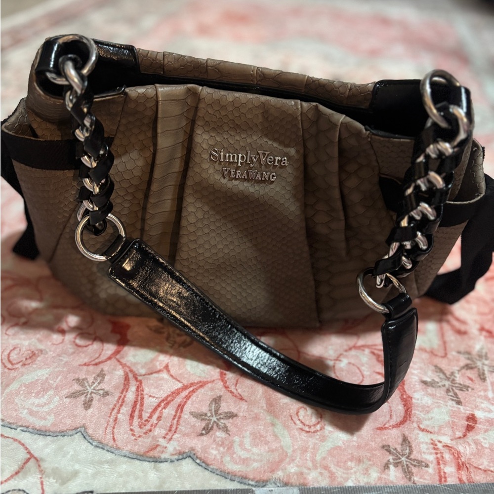 Simply Vera Vera Wang Textured Brown Clutch